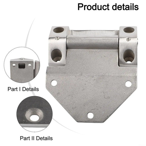 Heavy Duty Stainless Steel Hinge Built Different For Industrial And Commercial Doors With Five Hundred Kilogram Load Rating, showcasing mounting holes and robust design.