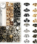 Stainless Steel Snap Fasteners Kit 320 Pieces Heavy Duty 15mm Press Studs For Clothes Bags Leather Boat Canvas Includes 80 Sets