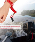 Hand with 4 Pack Universal Boat Kill Switch Lanyards Durable With Stop Switch Keys Emergency Engine Cord Tether For Outboard Motors Red Safety Lanyards, outboard scene
