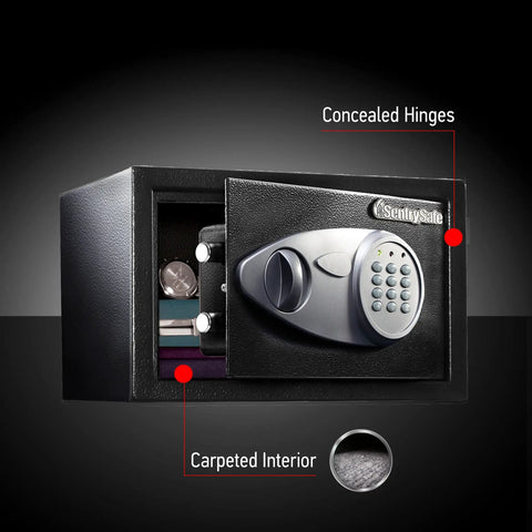Digital Keypad Steel Safe With Interior Lining And Bolt Down Kit For Money Jewelry And Electronics About Half Cubic Foot