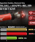 EZARC diamond-coated screwdriver bit set, 10-piece, S2 alloy steel, 1/4-inch hex shank, magnetic anti-slip system.