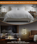 Cordless Table Lamp With 5200mAh Battery, LED Portable Touch Desk Light, shown in bedroom and living room settings