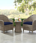 Set Of 4 Navy Outdoor Chair Cushions Water Resistant With Ties 17 By 16 By 2 Inches High Density Foam Seats on patio furniture