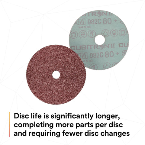 Fiber Disc 982C Pack Of 100 Four And A Half Inch By Seven Eighth Inch Center Hole Sixty Plus Grit Precision Shaped Grain Abrasive Discs