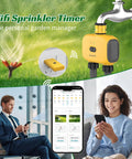 WiFi Sprinkler Timer Two Zone With App Control For Travel, Smart Irrigation System For Outdoor Hose And Lawn Care, Brass Inlet