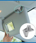 Gray Sun Visor Retainer Staples For Dodge Charger Magnum And Chrysler 300 Replacement Kit Two Pack Fits 2005 2006 2007 Models With Part Numbers 1EJ51BD1AA And 1ET511W1AA shown in use and detail