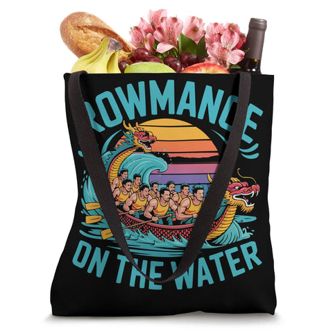 Dragon Boat Racing Tote Bag For Paddlers And Dragonboating Fans Unisex Dope Gear with colorful design and groceries