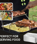 40 Pack Disposable Aluminum Broiler Pans used for grilling in oven, stack of thick aluminum foil trays, ideal for BBQ and meal prep