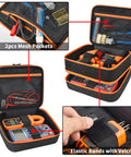 Tough Travel Tool Case Bag For ET310 Breaker Finder And RT250 GFCI Tester Two Layer Pro Grade Organizer shown open with tools inside