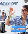 Face Tracking Tripod With 360 Degree Real Time Rotation For Smartphones No App Needed Remote Control And Gesture Sensing.