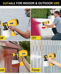 Heavy Duty HVLP Paint Sprayer With Kick Ass 850W Motor And Four Slick Nozzles for wall, wood, and fence DIY projects.