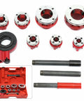 Pipe Threader Kit With Seven Dies Three Eighths To Two Inches, Durable Cast Iron Head, Includes Carrying Case