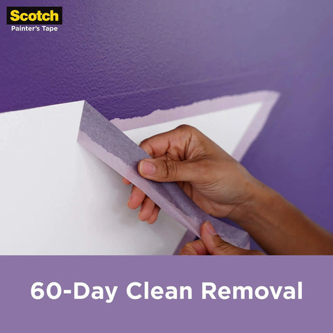Peeling Delicate Surface Painter’s Tape For Fresh Paint Jobs 1.88 In Wide 60 Yd Rolls UV Resistant 60 Day Clean Removal