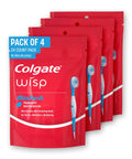 Max Fresh Wisp Disposable Mini Travel Toothbrushes Peppermint Pack Of 24 No Water Needed With Built In Sugar Free Peppermint Bead