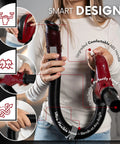 Person holding Upgraded Replacement Hose Handle For Vacuum Models ZU561 ZU562 ZU560 UV725 UV650, close-up of flexible design.