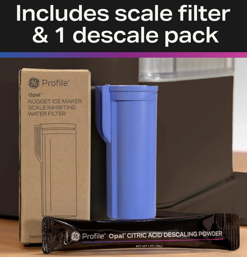 Includes scale filter and citric acid descaling powder for Countertop Nugget Ice Maker With 38 Lbs Daily Capacity And One Gallon Tank.
