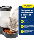 Hassle Free Double Pack Small Gravity Pet Food Station With Stainless Steel Bowl For Cats And Dogs Space Saving Self Dispenser with dry kibble.