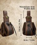 Close-up of pouch from Six Piece Renaissance Belt Set With Pouch Sword Frog Horn Holster Skirt Clip And Medieval Accessories