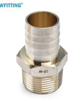 Heavy Duty No Lead Brass Barbed Fitting 1 Inch Hose Barb To 1 Inch Male NPT Pipe Thread with hex nut for plumbing tasks.