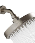 High Pressure Rainfall Shower Head Matte Black 6 Inch Diameter 2.5 GPM Flow Anti Clog 90 Rubber Jets 360 Degree Rotation