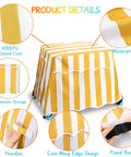 Yellow striped kids water table cover for Step2 with UV resistant, waterproof 600D Oxford cloth, visible buckles and handles.