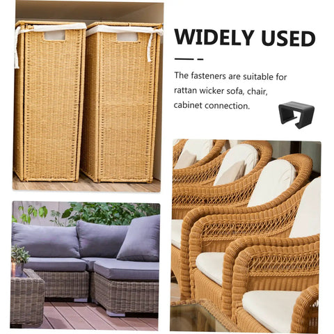 12 Pack Patio Furniture Clips And Sofa Fasteners for rattan wicker sectional, wicker cabinet, rattan chairs on patio