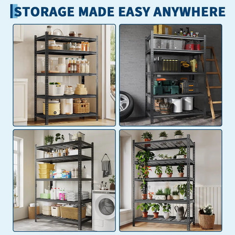 Rust Proof Iron Storage Shelf Two Pack No Tools Needed For Ten Minute Assembly Heavy Duty Garage And Kitchen Rack