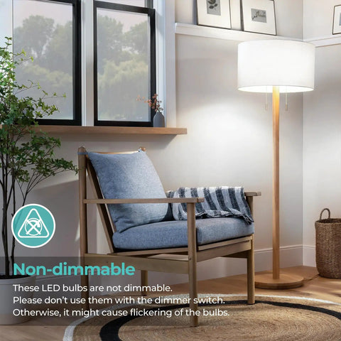 Living room decor with floor lamp using Vintage LED Edison Bulbs 60 Watt Equivalent 6W ST58 Filament Bulbs 4000K Neutral Daylight E26