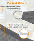 Rectangle Sun Shade Sail Canopy For Outdoor Patio And Pergola 20 By 20 Feet UV Block Up To 95 Percent Breathable HDPE Fabric