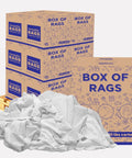 Recycled White Fleece Cleaning Rags In Box For Auto Home And Workshop Bulk Pack Grime Busting Super Absorbent Cloths
