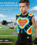 Youth Padded Compression Shirt Chest Protector Pads Heart Sternum Guard For Football Basketball Lacrosse