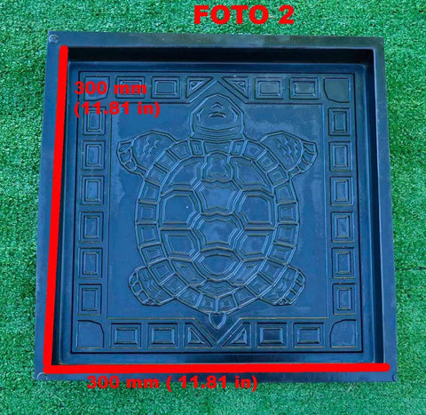 Turtle Stepping Stone Mold For Garden Pathways, Durable ABS Plastic Concrete Mold For DIY Cement Tiles, 11.81 By 11.81 Inches, S41