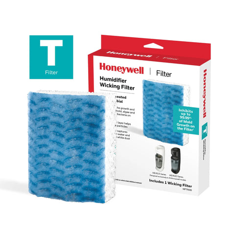 Must Have Replacement Wicking Filter T For HFT600PF1 Humidifier 1 Pack White Cool Mist Unit and packaging box