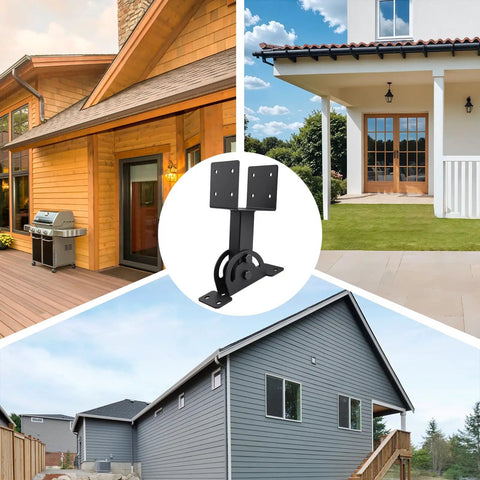 Beefy 3 Pack Roof Riser Brackets Kit With Adjustable Height For 4x4 Pergolas And Gazebos Black Powder Coated Steel shown in various settings