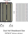 Large PCB Prototype Board Kit With Solderable Breadboards For Electronics Projects Gold Plated 6 Pack Black layout dimensions