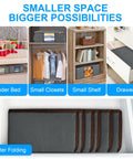 35L Foldable Storage Bags Six Pack With Clear Window And Sturdy Handles showing use in drawers and after folding