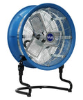 Powerful 18-Inch High-Velocity Heavy-Duty Industrial-Grade Floor Fan with 3 Speeds and 3-Position Tilt, blue casing, front view.