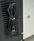 Rugged Build 72 Inch Chef Base Commercial Refrigerator With Four Smooth Gliding Stainless Steel Drawers power cord and vent detail.