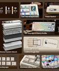 Slick Retro Wireless Mechanical Keyboard Featuring Hot Swap Switches And Compact Display Screen For Epic Gamer Desk Setup With Dope Typing Feel Rad Fern Green Color Palette Cool Workspace Essential, showcasing hot-swap screen, PBT keycaps, and features.