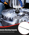 Milling Machine Draw Bar With 7/16 Inch Thread, Beefy Heavy Duty R8 Pull Rod For Bridgeport Style Mills, Overall Drawbar, High Concentricity And Rigidity, Durable Steel Build For Reliable Tool Holding And Long Life, shown with R8 mill setup