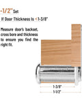 1 1/2" set diagram showing measurement guidance for Heavy Duty Cabinet Locks With Keys Two Pack Long Cam Style solid zinc alloy mount.