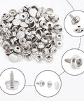 Badass Marine Grade Stainless Steel Snap Button And Rivet Fastener Kit For Boat Canvas Upholstery with varied fasteners.