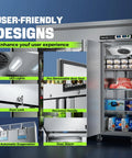User-friendly designs of Heavy Duty Commercial Refrigerator And Freezer Combo With Dual Temp Zones for Restaurants and Bars.