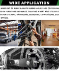 Cool 280 Piece Black And White Silicone Rubber Plug Kit With Snap Locking Design For Round Holes In Pipes Furniture Kitchen And Bathroom To Hide Gaps Fast. Black and white silicone rubber hole plugs for furniture, bikes, and workshop use