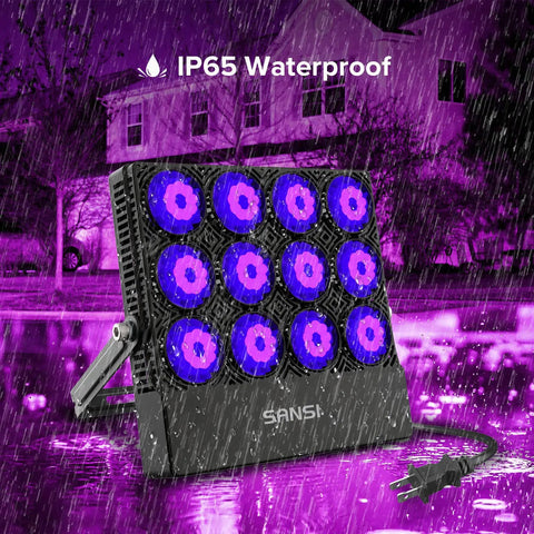 500W UV Blacklight Flood Light With Plug, 320-420nm, IP65 waterproof, illuminating in rain, ETL listed, outdoor glow effect