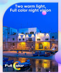 Scenic night view with warm lights from 4 Channel Full Color Night Vision CCTV Camera System for home and outdoors.