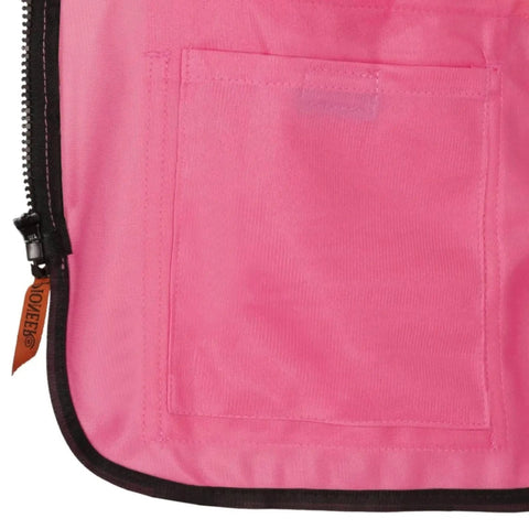 Close-up of pocket on Women's Hi-Vis Safety Vest With Pockets Pink Reflective Tape For Construction And Outdoor Work