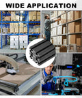 Two Pack 800mm 4080 Aluminum Extrusion Profiles European Standard Anodized Black Linear Rail Guide For 3D Printers And CNC Machines Heavy Duty 6063 Aluminum Smooth Motion Built For Big Builds in CNC and 3D printer frames