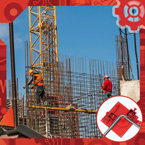 Heavy Duty Manual Rebar Bender Tool For Construction Site And Home Use Extended Handle Metal Bending Machine in use by workers.