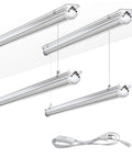 4Pack 4Ft LED Shop Light With 50W 7500LM 6000K White Light Plug And Play Hanging Linkable for Garage Workshop